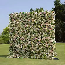Rose Peony hydrangea Rolling Up Cloth Curtain Luxuy Flower Wall Event Party Wedding Backdrop Decor Milan Turf Fabric Plant Wall