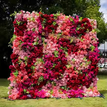 Rose Peony hydrangea Rolling Up Cloth Curtain Luxuy Flower Wall Event Party Wedding Backdrop Decor Milan Turf Fabric Plant Wall