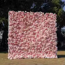Rose Peony hydrangea Rolling Up Cloth Curtain Luxuy Flower Wall Event Party Wedding Backdrop Decor Milan Turf Fabric Plant Wall