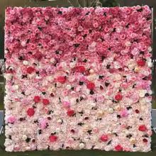 Uflower Royal 3D Deluxe Edition Rose Red Rose Yellow Hydrangea Wedding Background Mixed Flower Wall Peony Fabric Party Decor