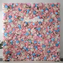 Uflower Royal 3D Deluxe Edition Rose Red Rose Yellow Hydrangea Wedding Background Mixed Flower Wall Peony Fabric Party Decor