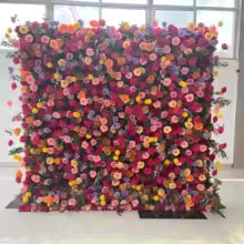 Uflower Royal 3D Deluxe Edition Rose Red Rose Yellow Hydrangea Wedding Background Mixed Flower Wall Peony Fabric Party Decor