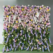 Uflower Royal 3D Deluxe Edition Rose Red Rose Yellow Hydrangea Wedding Background Mixed Flower Wall Peony Fabric Party Decor