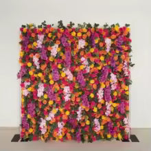 Uflower Royal 3D Deluxe Edition Rose Red Rose Yellow Hydrangea Wedding Background Mixed Flower Wall Peony Fabric Party Decor