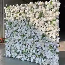 Rose Peony hydrangea Rolling Up Cloth Curtain Luxuy Flower Wall Event Party Wedding Backdrop Decor Milan Turf Fabric Plant Wall