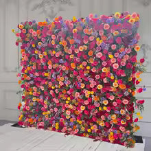 Uflower Royal 3D Deluxe Edition Rose Red Rose Yellow Hydrangea Wedding Background Mixed Flower Wall Peony Fabric Party Decor