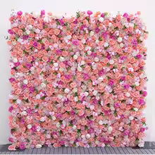 Uflower Royal 3D Deluxe Edition Rose Red Rose Yellow Hydrangea Wedding Background Mixed Flower Wall Peony Fabric Party Decor