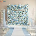 Uflower Blue White Rose Peony Hydrangea Silk Artificial Flower Wall Party Props Custom Wedding Backdrop Decor Window Display