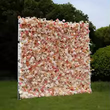 Rose Peony hydrangea Rolling Up Cloth Curtain Luxuy Flower Wall Event Party Wedding Backdrop Decor Milan Turf Fabric Plant Wall