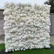 Rose Peony hydrangea Rolling Up Cloth Curtain Luxuy Flower Wall Event Party Wedding Backdrop Decor Milan Turf Fabric Plant Wall