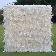 Rose Peony hydrangea Rolling Up Cloth Curtain Luxuy Flower Wall Event Party Wedding Backdrop Decor Milan Turf Fabric Plant Wall