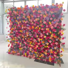 Uflower Royal 3D Deluxe Edition Rose Red Rose Yellow Hydrangea Wedding Background Mixed Flower Wall Peony Fabric Party Decor