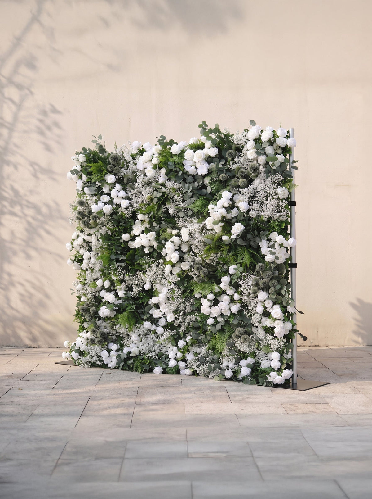 Selsora 5D Fabric Artificial rolling up curtain flower wall — right view