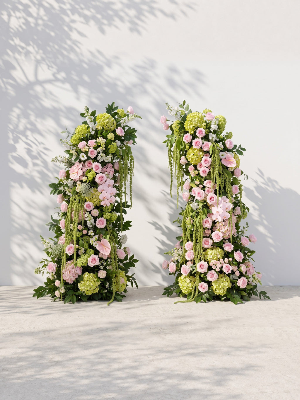 Selyana Luxury Horn Shaped Flower Arch with Frame for Wedding Party Event Backdrop Decoration — front view