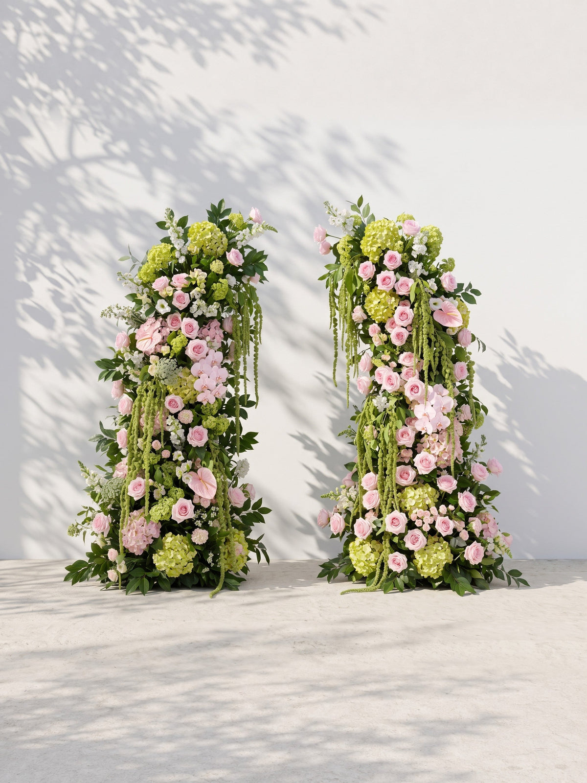Selyana Luxury Horn Shaped Flower Arch with Frame for Wedding Party Event Backdrop Decoration — front view
