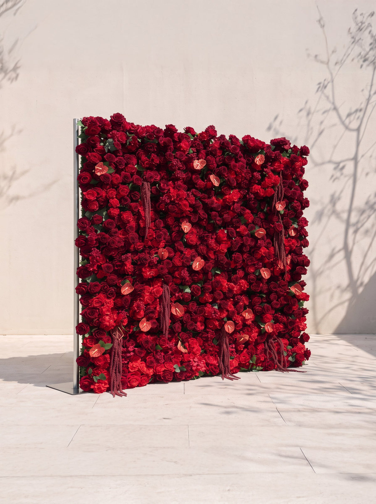 Solelia 5D Fabric Artificial rolling up curtain flower wall — left view