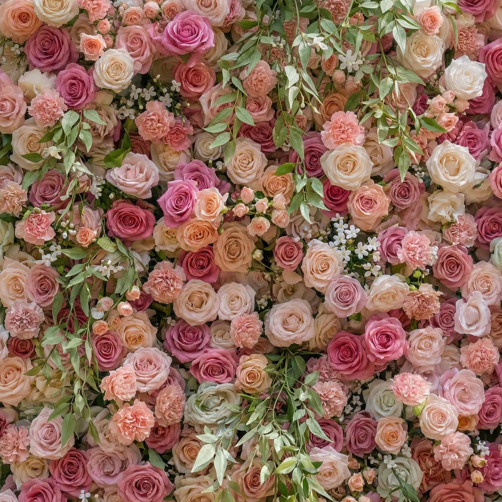 Sorev: 5D Blush Pink and Raspberry Silk Rose Flower Wall Roll-Up Fabric Backdrop for Forest Weddings & Parties Free Shipping