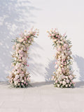 Stelella Luxury Horn Shaped Flower Arch with Frame for Wedding Party Event Backdrop Decoration — front view
