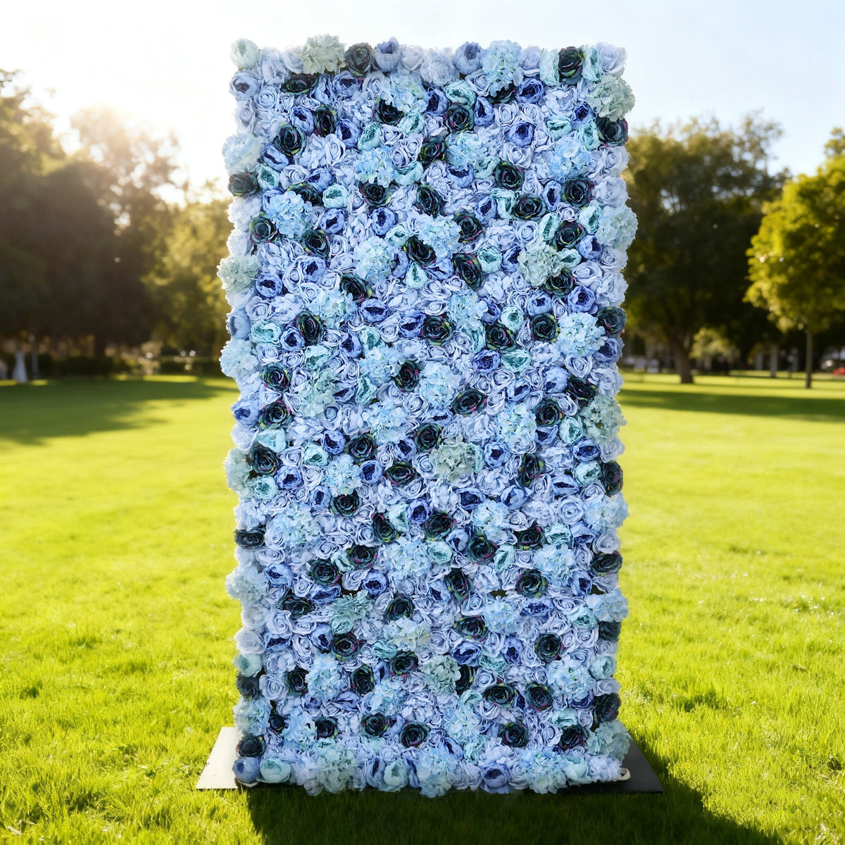 ValarFlowers Blue & Teal Floral Extravaganza Wall: A Captivating. Ocean-Inspired Masterpiece for Memorable Celebrations-VF-549 | Wedding & Celebration Collection