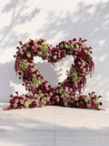 Valie: Heart-Shaped Floral Arch for Elegant Garden Wedding & Proposal Party Including 2 Runners | Event Floral Decor