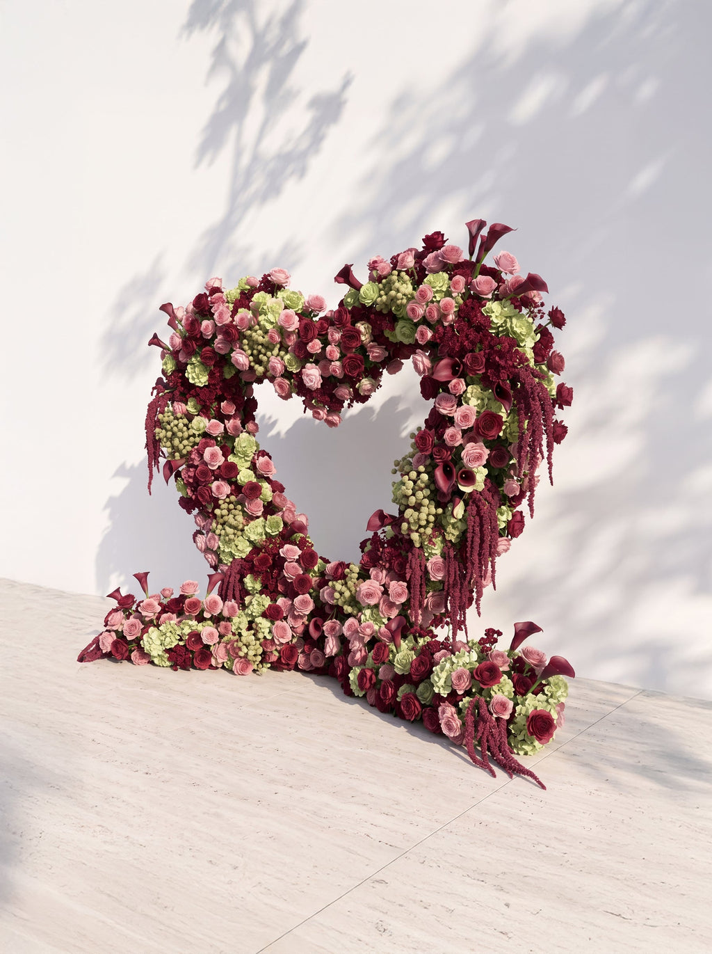 Valie:  Heart-Shaped Floral Arch for Elegant Garden Wedding & Proposal Party — right view