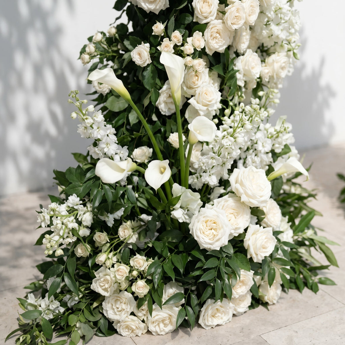 Vesperelia Floral Arch: Classic Luxury White & Green Floral Arch for Outdoor and Church Weddings & Events Decor Incuding Frame | Wedding Floral Decor