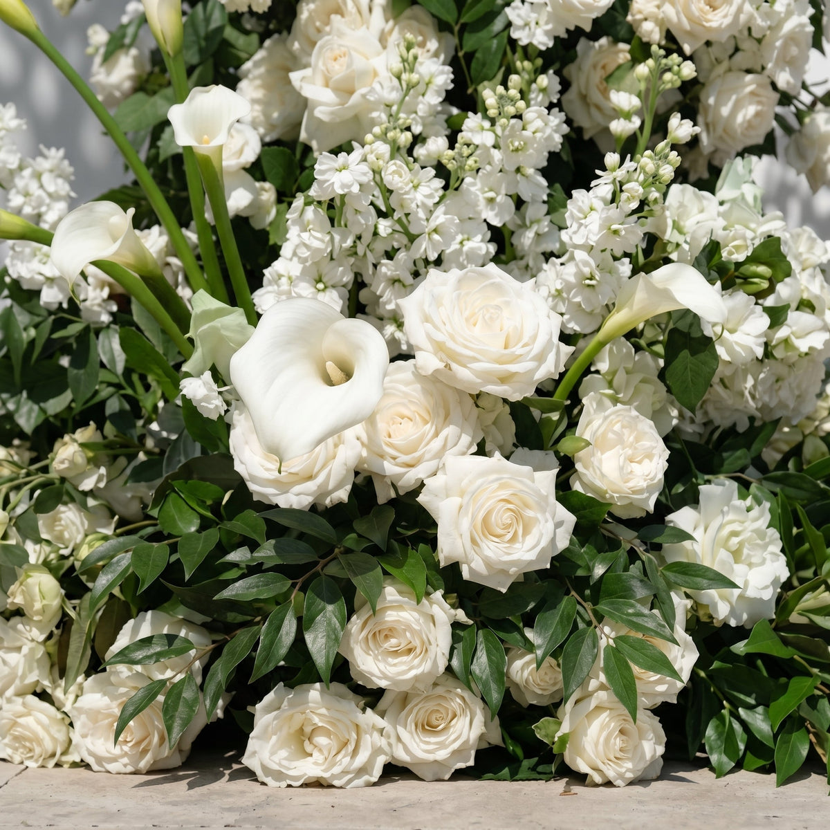 Vesperelia Floral Arch: Classic Luxury White & Green Floral Arch for Outdoor and Church Weddings & Events Decor Incuding Frame | Wedding Floral Decor