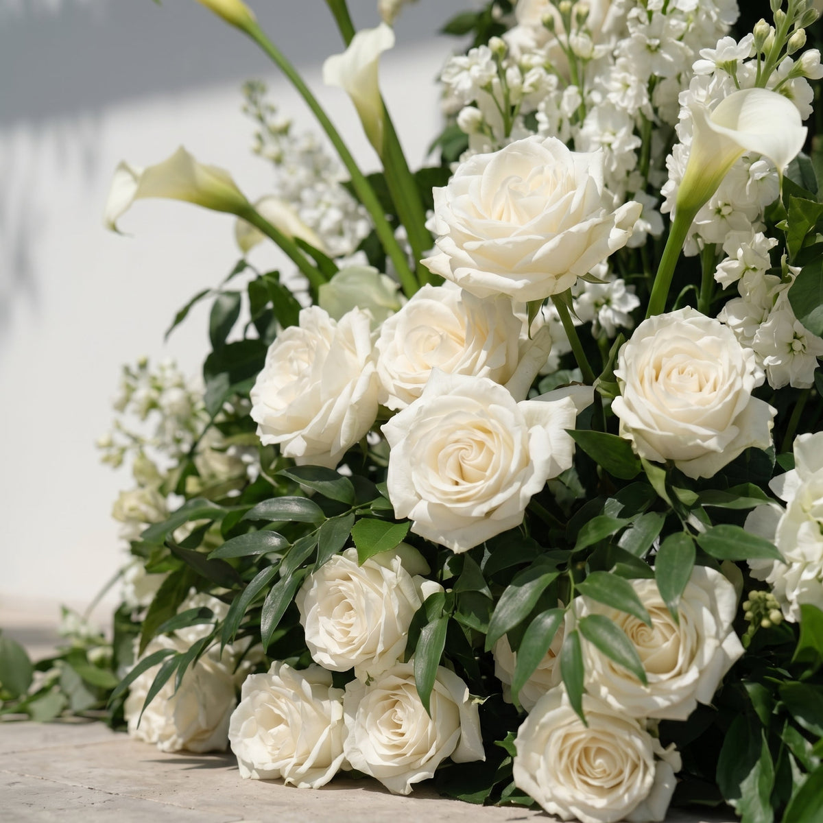 Vesperelia Floral Arch: Classic Luxury White & Green Floral Arch for Outdoor and Church Weddings & Events Decor Incuding Frame | Wedding Floral Decor