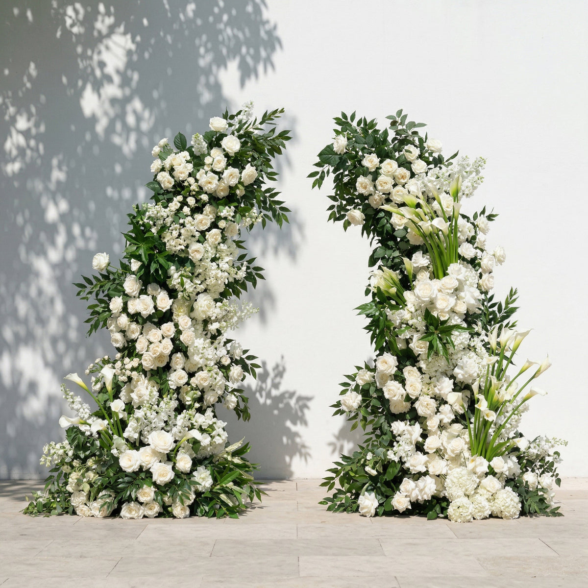 Vesperelia Floral Arch: Classic Luxury White & Green Floral Arch for Outdoor and Church Weddings & Events Decor Incuding Frame | Wedding Floral Decor