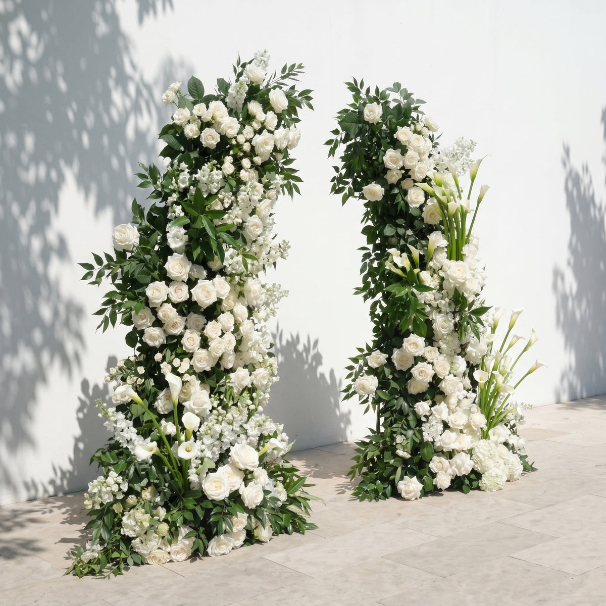 Vesperelia Floral Arch: Classic Luxury White & Green Floral Arch for Outdoor and Church Weddings & Events Decor Incuding Frame | Wedding Floral Decor
