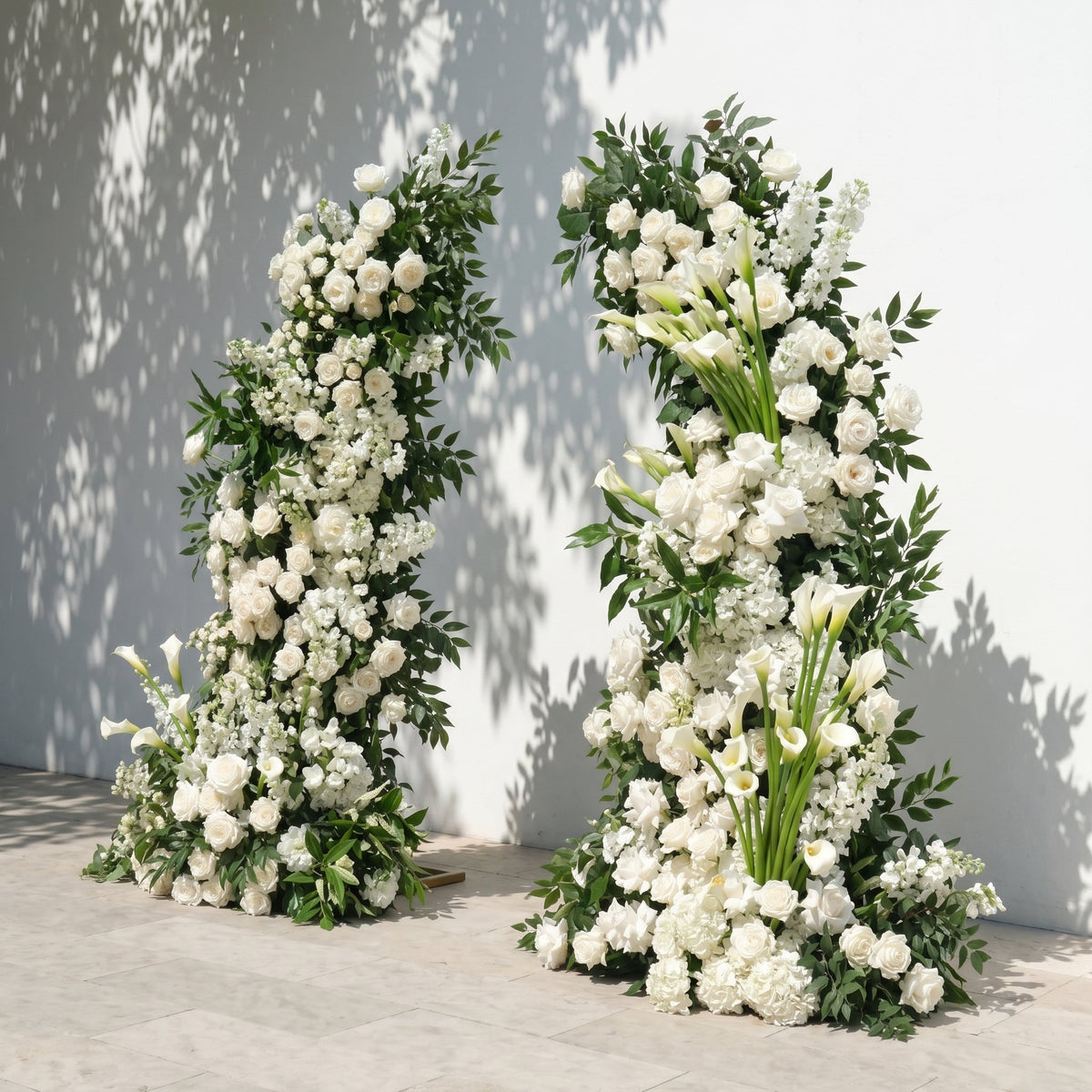 Vesperelia Floral Arch: Classic Luxury White & Green Floral Arch for Outdoor and Church Weddings & Events Decor Incuding Frame | Wedding Floral Decor