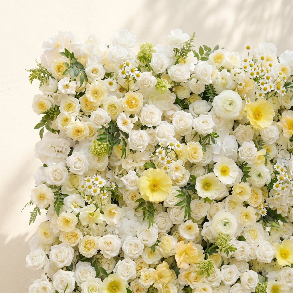 Violina:Luxury 5D White&Yellow Flower Wall Roll-Up Wedding Backdrop for Wedding and Event Decoration violina detail 2