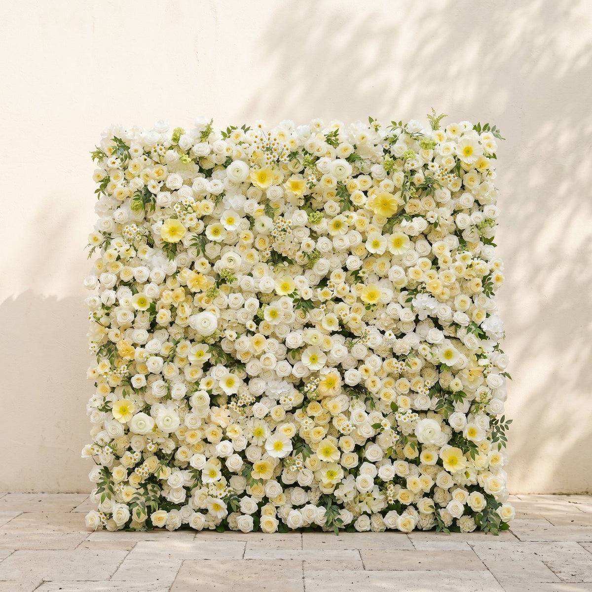 Violina:Luxury 5D White&Yellow Flower Wall Roll-Up Wedding Backdrop for Wedding and Event Decoration violina front