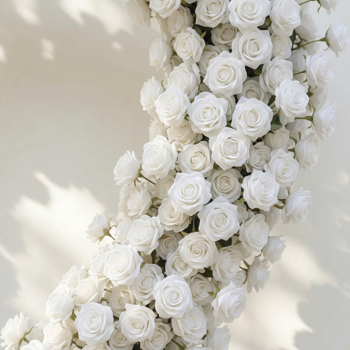 Virellea: Heart-Shaped Pure White Silk Rose Floral Arch Arrangement for Elegant Wedding Ceremonies | Ceremony & Event Decor