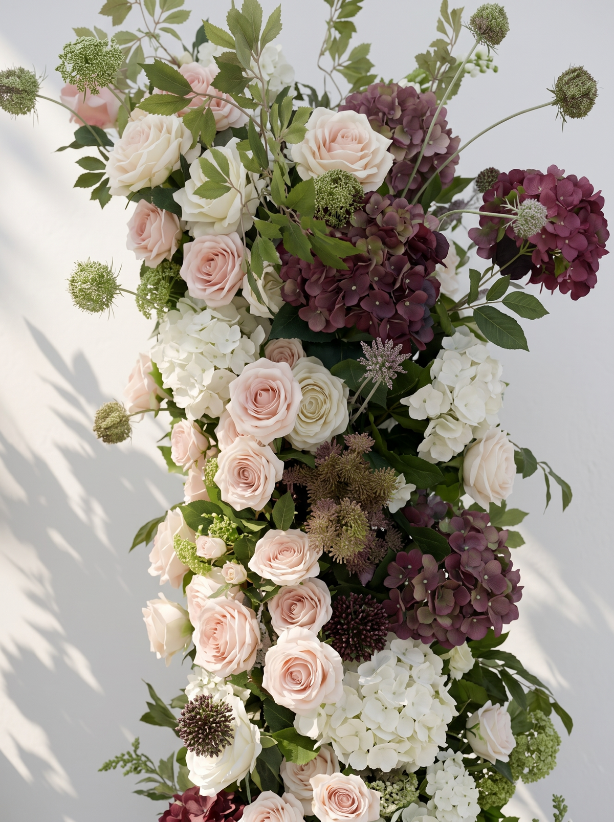 Virellina Luxury Horn Shaped Flower Arch with Frame for Wedding Party Event Backdrop Decoration — floral detail