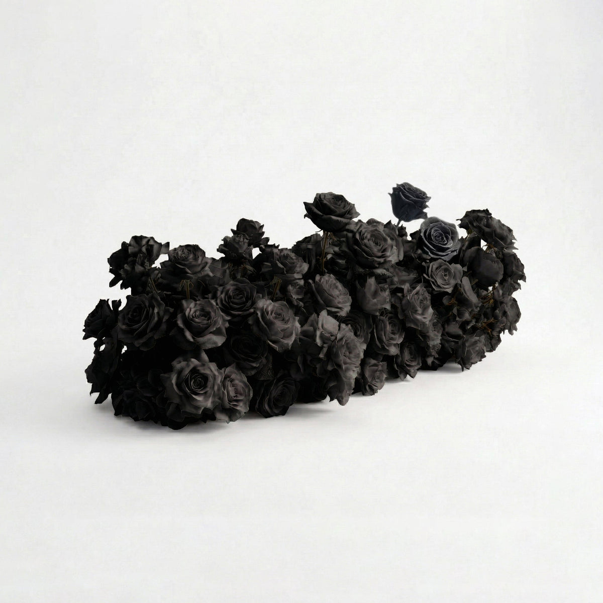 Xelune: 3D Mysterious All-Black Heart-Shaped Artificial Floral Backdrop for Luxury Photo Booth & Events Free Shipping