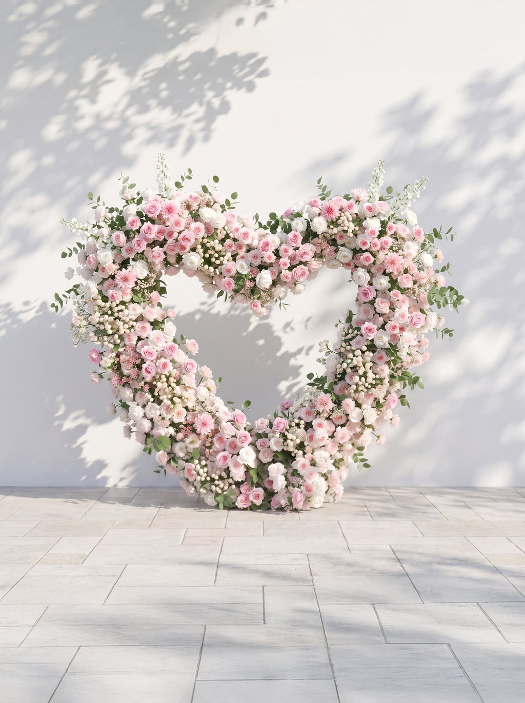 Yarsola:  Heart-Shaped Floral Arch for Elegant Garden Wedding & Proposal Party — front view