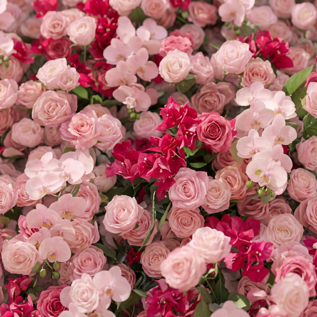 Zarlyra:Luxury 5D Ombre Hot Pink & Blush Silk Floral Wall Roll-Up Backdrop for Vibrant Romantic Weddings | Wedding & Celebration Collection | Free Shipping
