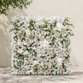 Zelloria:5D Ivory White & Cream White Silk Rose Flower Wall Roll-Up Fabric Backdrop for Romantic Weddings & Proposals | Wedding & Celebration Collection | Free Shipping