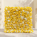Zorova: Luxury 5D Lemon Yellow & White Silk Floral Wall Backdrop for Vibrant Summer Events Free Shipping