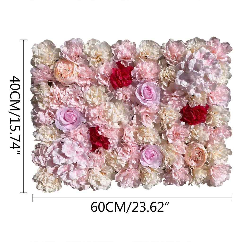 Artificial Flower Wall Panel, Faux Greenery Backdrop for Wedding Party Home Decor, Realistic Fake Plant Wall, Easy to Install And Maintain, Flower Wall, Decoration, Used in Wedding Sites, Photography Buildings, Clothing Stores, Home Walls, Hotels