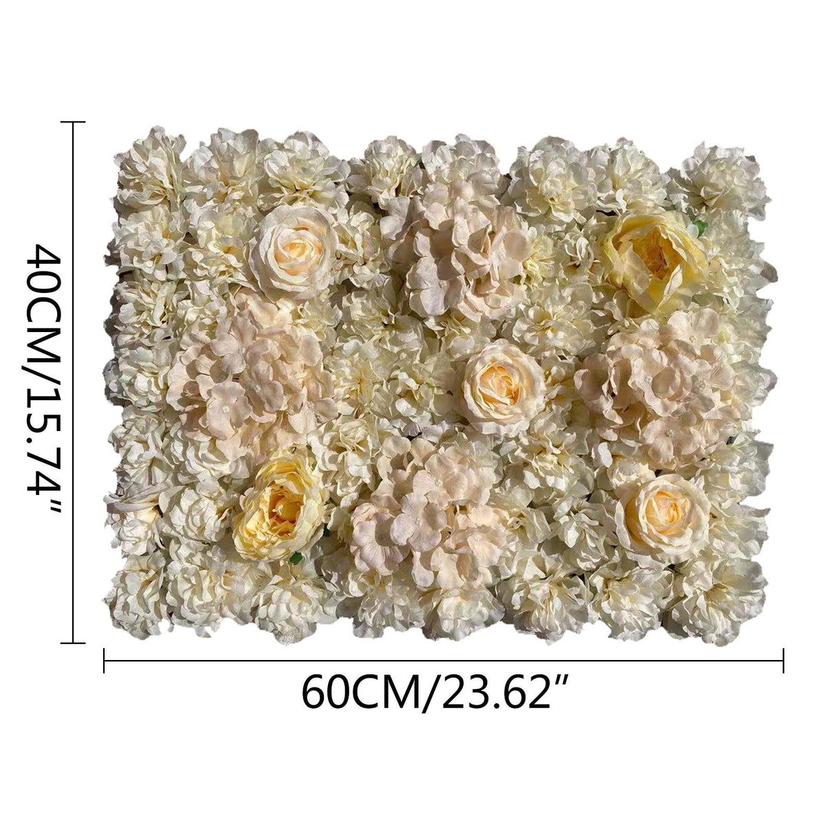 6pcs Plant Wall (15.75*23.62inch) Light Yellow Dahlia + Hydrangea Peony Rose Flower Wall High-Quality Decoration Suitable for Weddings Birthdays Dinner Parties Bridal Showers People Showers Wall Decorations Stores Restaurants Offices Parties
