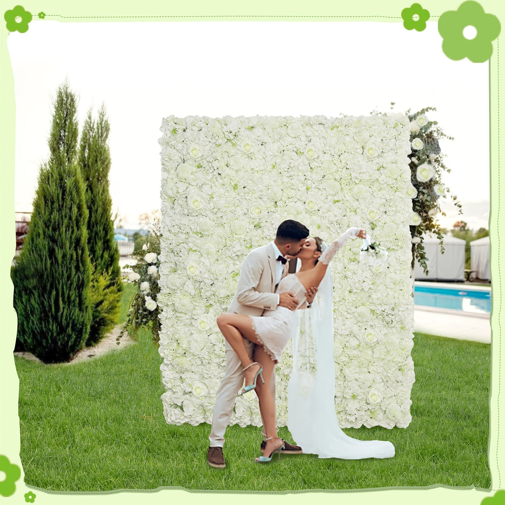 24pcs 5ft*7.48ft Artificial Floral Panels Wall Decor Easy to Assemble Reusable Suitable for Weddings Party Home Decorations