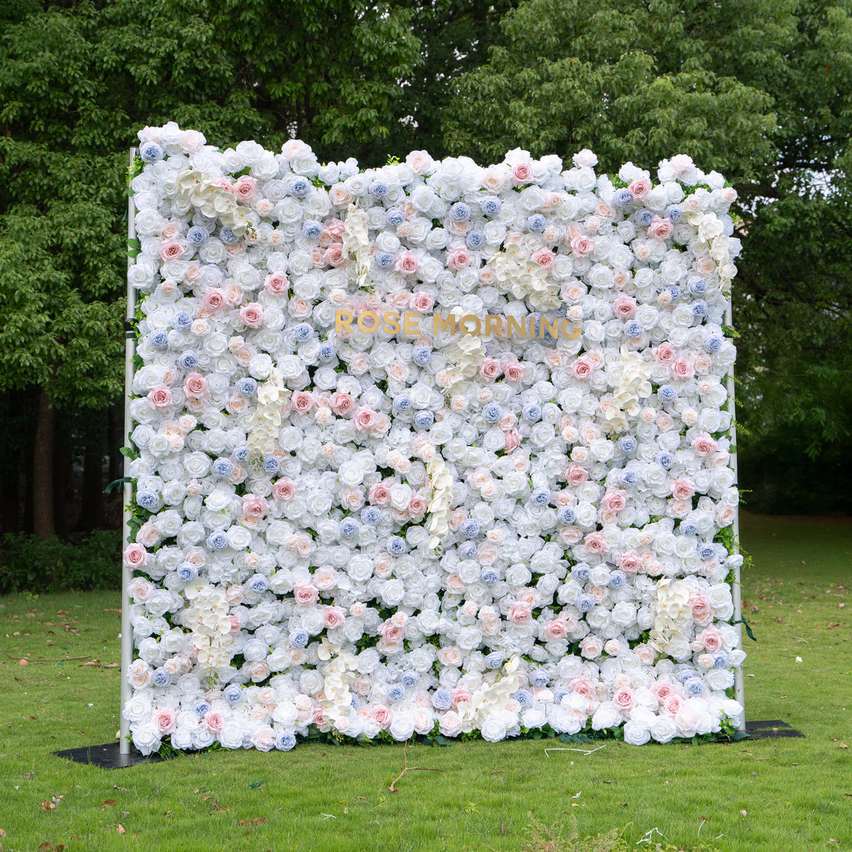 Amore：4D Fabric Artificial zip up curtain flower wall 8ft*8ft Free Shipping