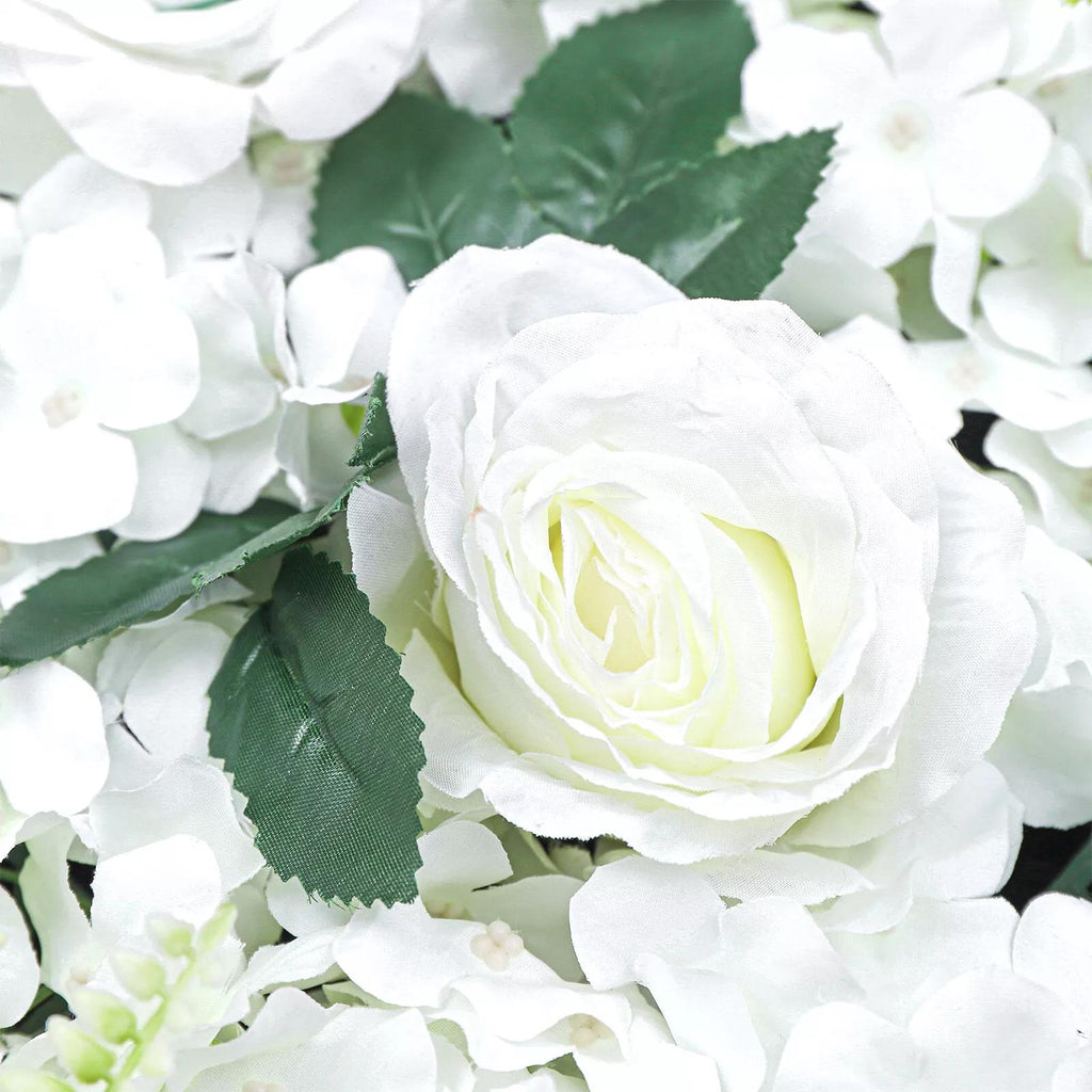 6pcs Artificial Flower Wall Pane Rose Wedding Backdrop Decor White