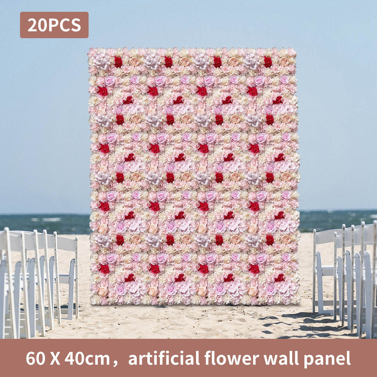 Artificial Flower Wall Panel, Faux Greenery Backdrop for Wedding Party Home Decor, Realistic Fake Plant Wall, Easy to Install And Maintain, Flower Wall, Decoration, Used in Wedding Sites, Photography Buildings, Clothing Stores, Home Walls, Hotels