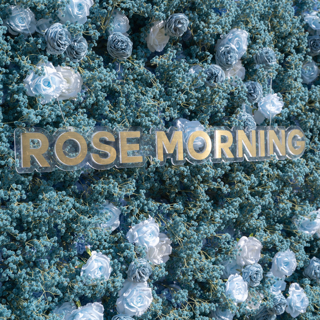 Blue Baby Breath：3D Fabric Artificial rolling up curtain flower wall Free Shipping