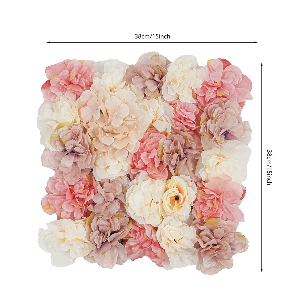 【2D Flat】 GDRASUYA10 Modern Freestanding 12pcs Artificial Flower Wall Panel Artificial Flower Wall Backdrop 11.81 X 11.81 Inches Suitable for Various Party Decorations Such As Bridal Showers, Birthday Parties, Graduation Parties, Proposal Parties