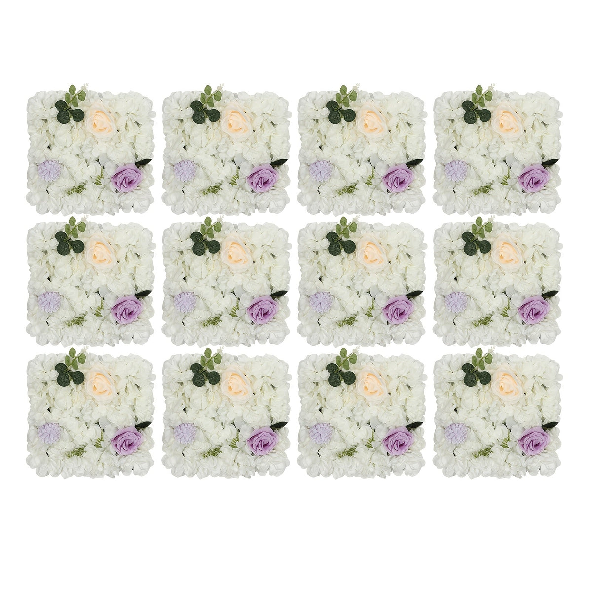 3D Flower Wall Panel-12pcs Artificial Flower Wall Background Rose Mat for Wedding Backdrop Wall Decor Shop Photo Backdrop Floral Wall Arrangement 15 X 15In, 38 X 38Cm