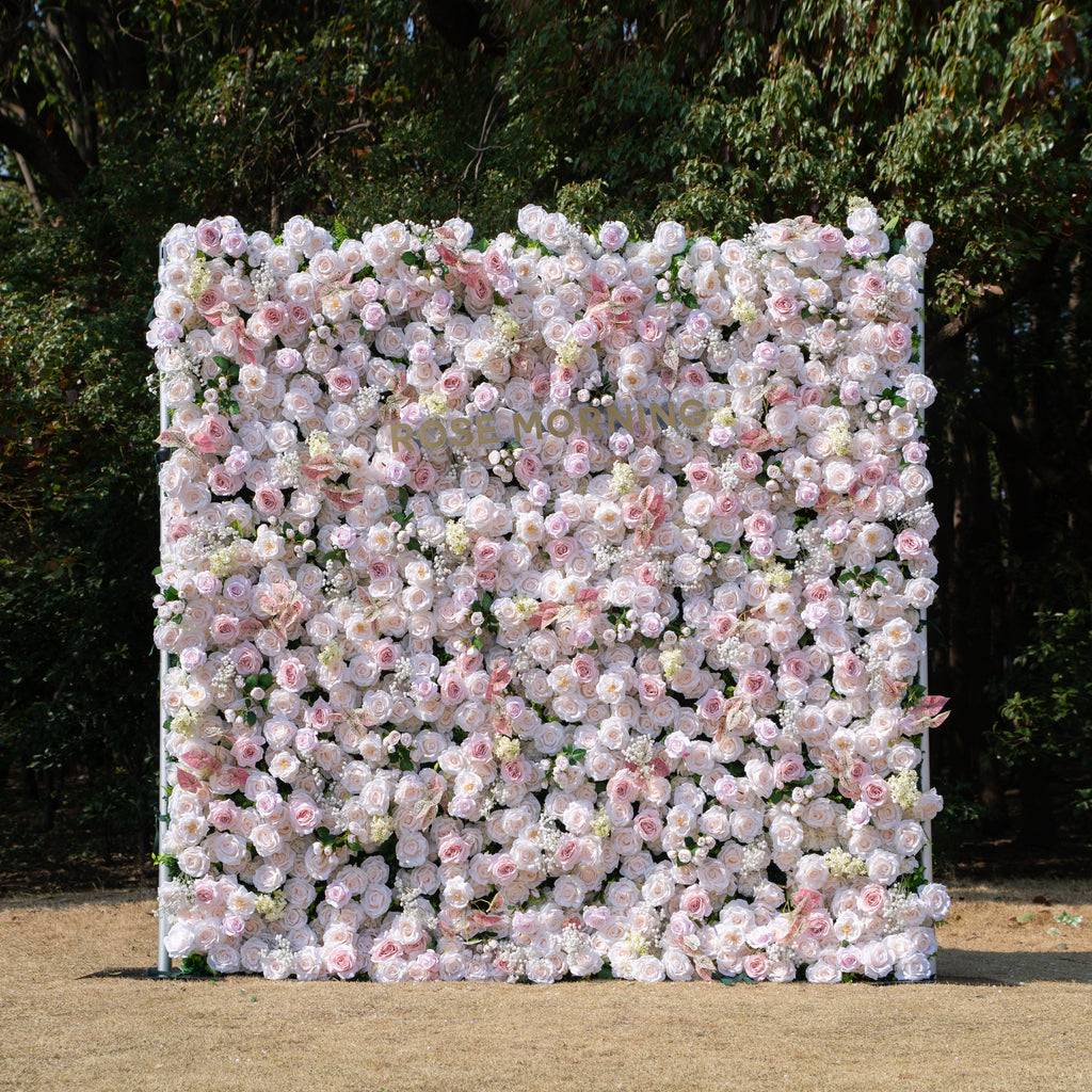Ebony：5D Fabric Artificial rolling up curtain flower wall Free Shipping